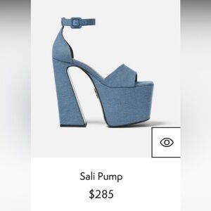 Brandon Blackwood Denim Blue Platform Pumps